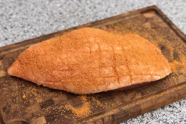 Culottesteg på Træpillegrillen Culotte påført BBQ RUB