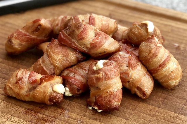Bacon Bites - mini Bifteki med ostefyld i bacon svøb