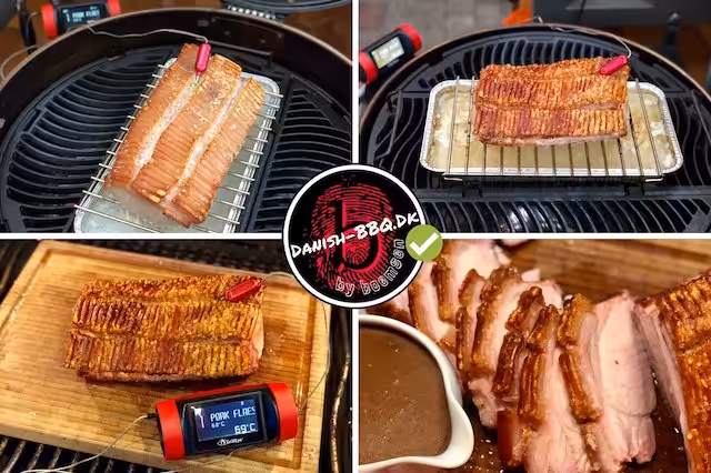 GrillEye Pro Plus - Test af det nye WiFi - Bluetooth grilltermometer Flæskesteg på Kuglegrill & GrillEye Pro Plus