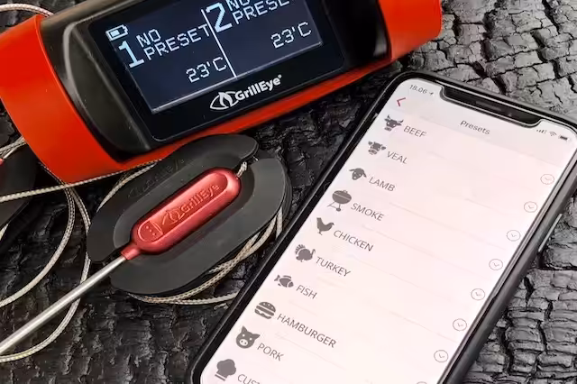 GrillEye Pro Plus - Test af det nye WiFi - Bluetooth grilltermometer Forudindstillede temperaturer - GrillEye Pro Plus