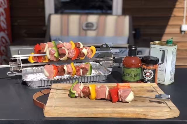 færdig forberedt grillspyd