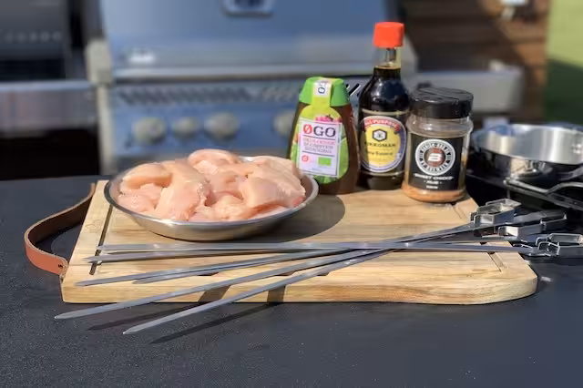 Ingredienser til Kyllingespyde