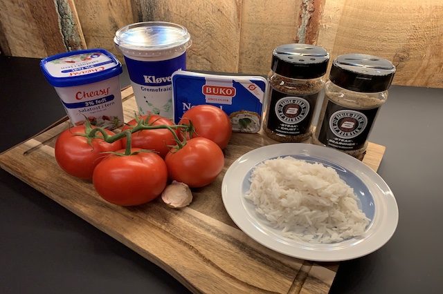 Ingredienser til fyldte tomater