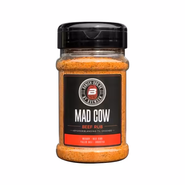 Mad Cow beef rub til burger, beef ribs og pulled beef 220 g