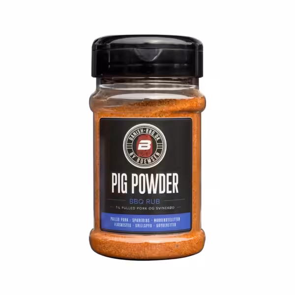 Pig Powder BBQ rub til pulled pork, spareribs og svinekød 220 g