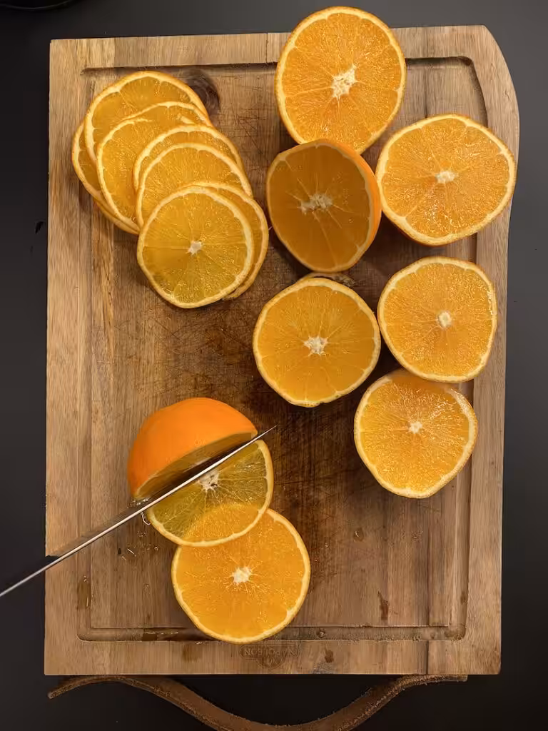 snittede appelsinskiver