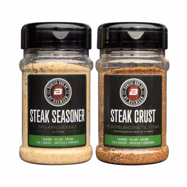 Danish BBQ Steak Set med Steak Seasoner og Steak Crust
